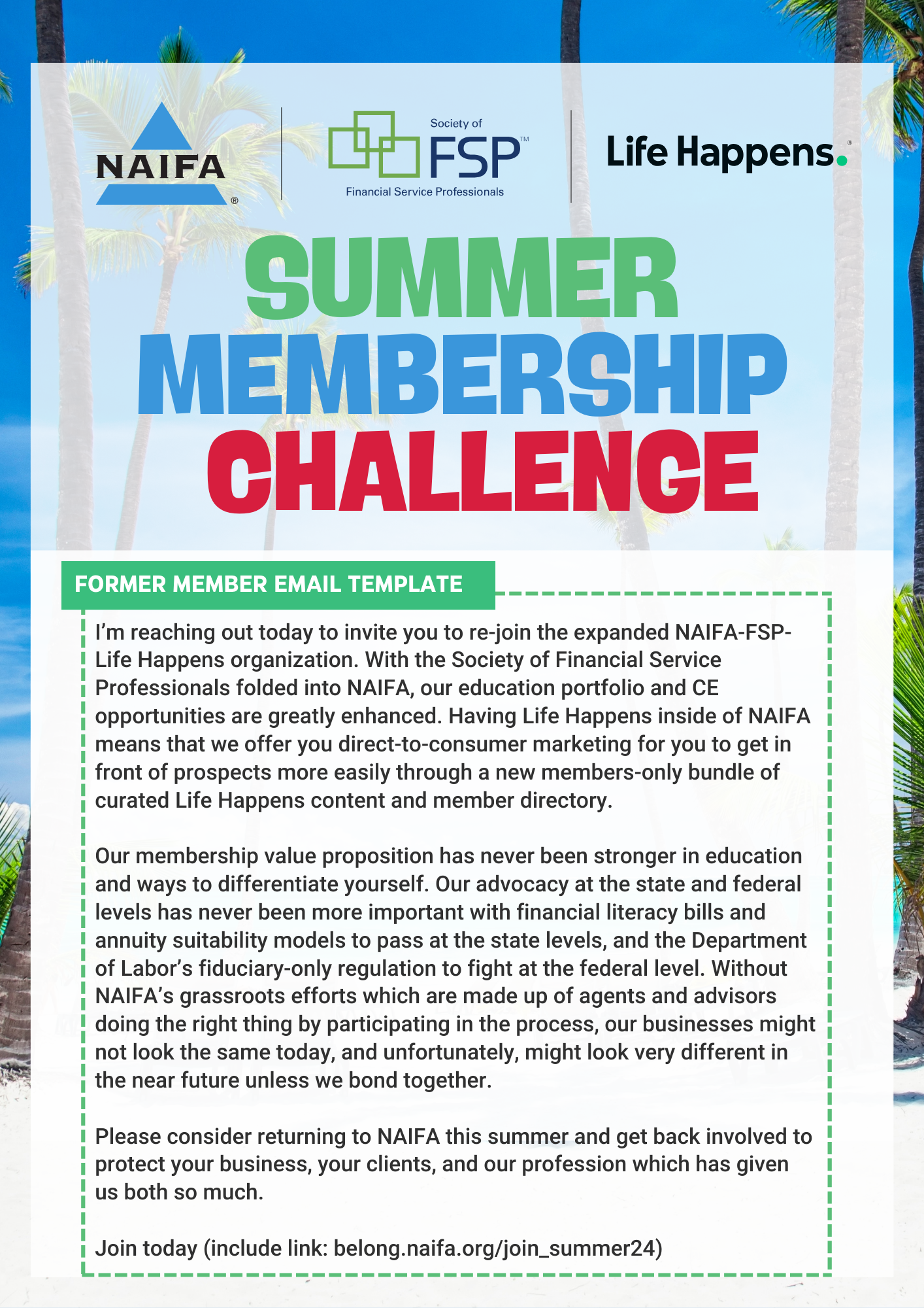 Summer Membership Challenge 2024 Email Template Win-Backs