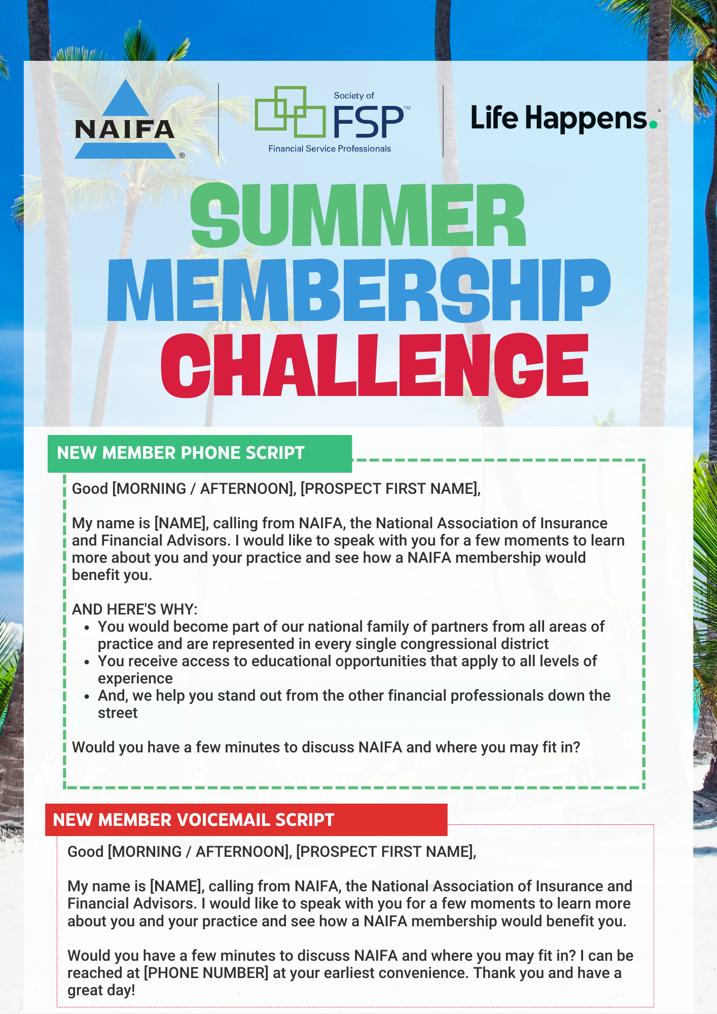 Summer Membership Challenge 2024 Phone Script New Members